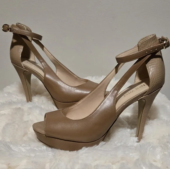 Nine West Nude-Tan Platform Heels - Picture 4 of 12